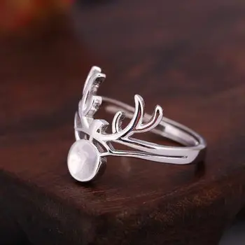 Art Deco Sterling Silver 925 Pearl Bead 6-8mm Semi Mount Women Ring Fine Jewelry White Gold Color plum blossom antler Shape
Art Deco Sterling Silver 925 Pearl Bead 6-8mm Semi Mount Women Ring Fine Jewelry White Gold Color plum blossom antler Shape