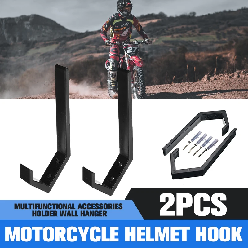 Фото 2Pcs Motorcycle Helmet Holder Hook New ABS For Kitchen Door CabinetJacket Hanger Home Luggage Multipurpose Wall Mount Rack | Автомобили и