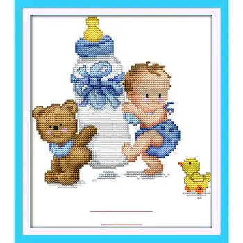 Joy Sunday Bottle Baby Handmade Cross Stitch Set DMC 14CT Counted Cross Stitch Print On Canvas Embroidery Kit Home Decoration
Joy Sunday Bottle Baby Handmade Cross Stitch Set DMC 14CT Counted Cross Stitch Print On Canvas Embroidery Kit Home Decoration