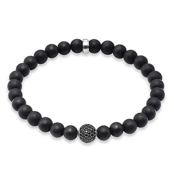 Natural Stone Obsidian Matt Beads Black CZ Paved Crushed Bead Bracelets, 8mm Thomas Style Bracelet Ts Jewelry Gift For Women Men 
Natural Stone Obsidian Matt Beads Black CZ Paved Crushed Bead Bracelets, 8mm Thomas Style Bracelet Ts Jewelry Gift For Women Men