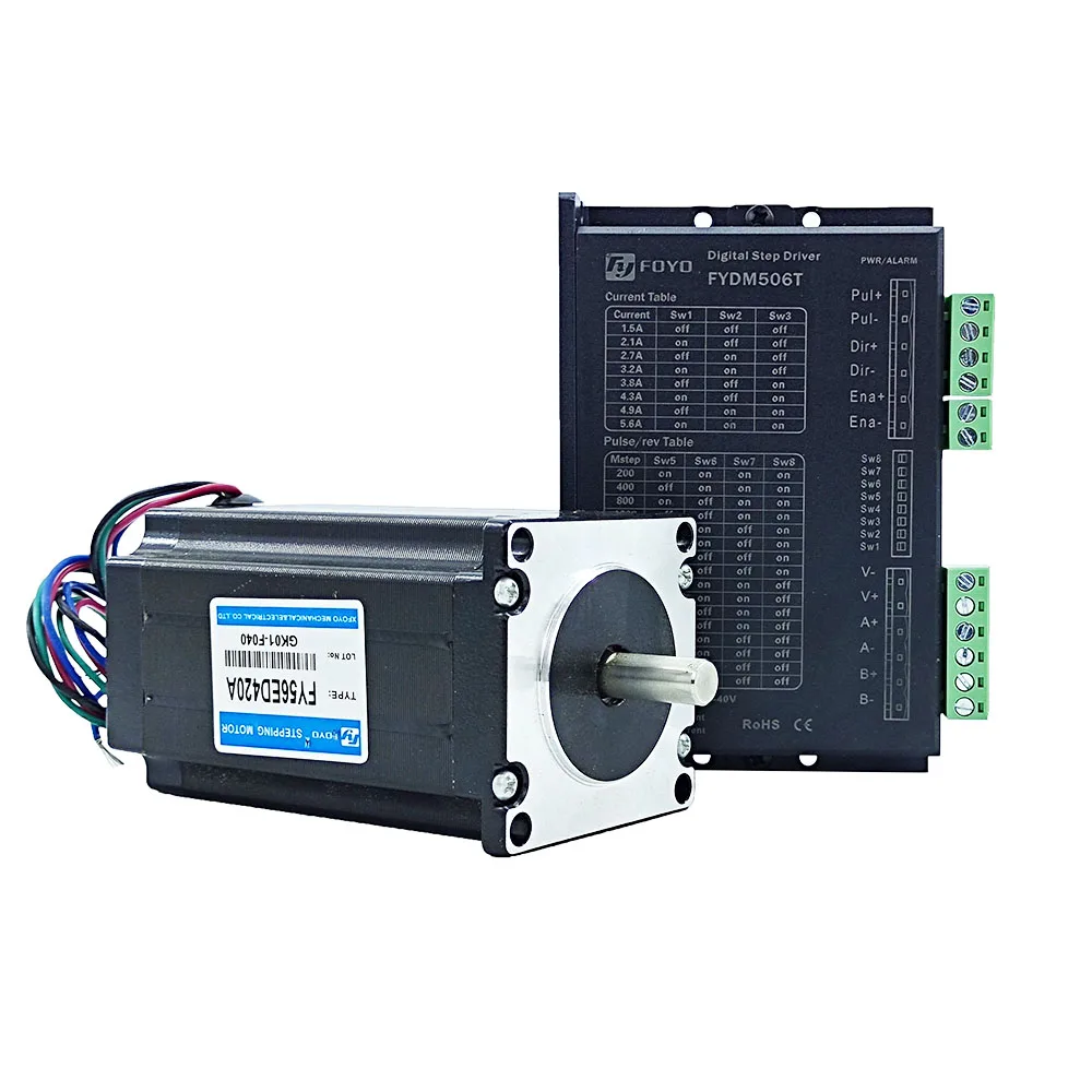 3NM CNC kit two-phase stepper motor driver NEMA23 stepper motor DC24V-50V FYDM506T+FY56ED420A high torque motor kit
3NM CNC kit two-phase stepper motor driver NEMA23 stepper motor DC24V-50V FYDM506T+FY56ED420A high torque motor kit
