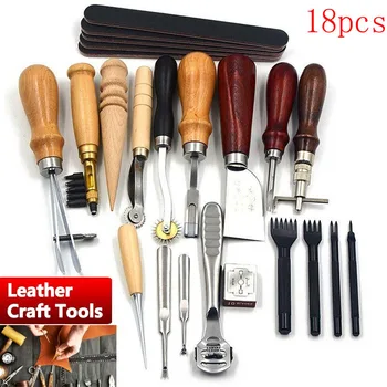 18PC Professional Leather Craft Working Tools Kit for Hand Sewing Stitching Stamping Set Saddle Making DIY Leather Craft Project
18PC Professional Leather Craft Working Tools Kit for Hand Sewing Stitching Stamping Set Saddle Making DIY Leather Craft Project