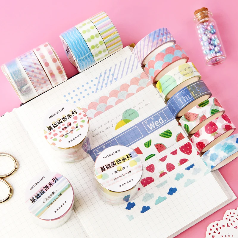3 Rolls Washi Masking Tape Set Plan fruit Animal Paper Masking Tapes Japanese Washi Tape Diy Scrapbooking Sticker 15mm x 5m
3 Rolls Washi Masking Tape Set Plan fruit Animal Paper Masking Tapes Japanese Washi Tape Diy Scrapbooking Sticker 15mm x 5m