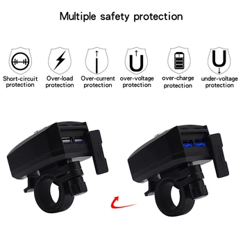 IP65 Switch ABS 2.4A Battery Cars Dual USB Motorcycle Handlebar Charger Socket kit Waterproof
IP65 Switch ABS 2.4A Battery Cars Dual USB Motorcycle Handlebar Charger Socket kit Waterproof