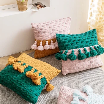 Boho Style Cushion Cover 45x45cm Tassles Decoration Knit Patched Color Soft Home Decoration Pillow Cover for Living room Bedroom
Boho Style Cushion Cover 45x45cm Tassles Decoration Knit Patched Color Soft Home Decoration Pillow Cover for Living room Bedroom