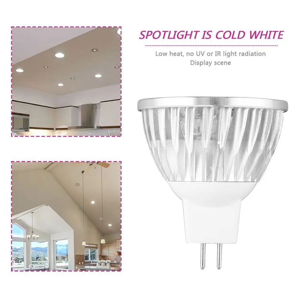 

4 LED Bulb MR16 4W 12V Aluminum Cool White Spot Light Bulb Lamp Spotlight Focus Downlight 7800-8000K 280-300 Lumen