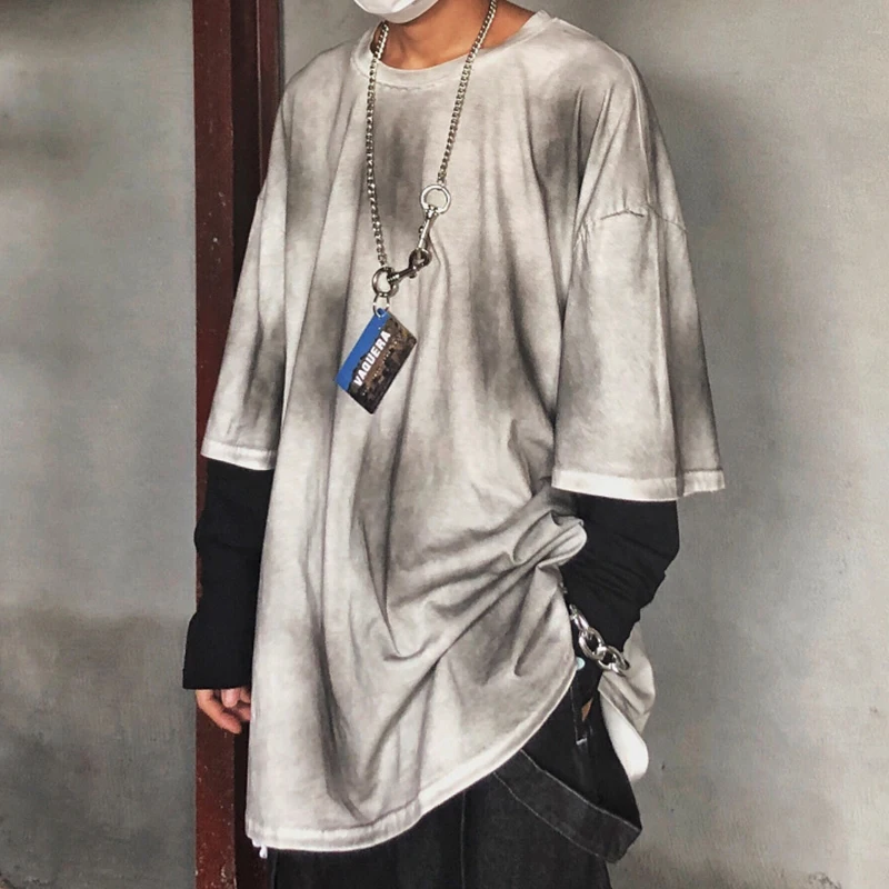 Tie-dye Hip Hop T Shirt Men's Fashion Fake Two-piece Long-sleeved T-shirt Men Streetwear Loose Cotton Retro Casual Tshirt Mens
Tie-dye Hip Hop T Shirt Men's Fashion Fake Two-piece Long-sleeved T-shirt Men Streetwear Loose Cotton Retro Casual Tshirt Mens