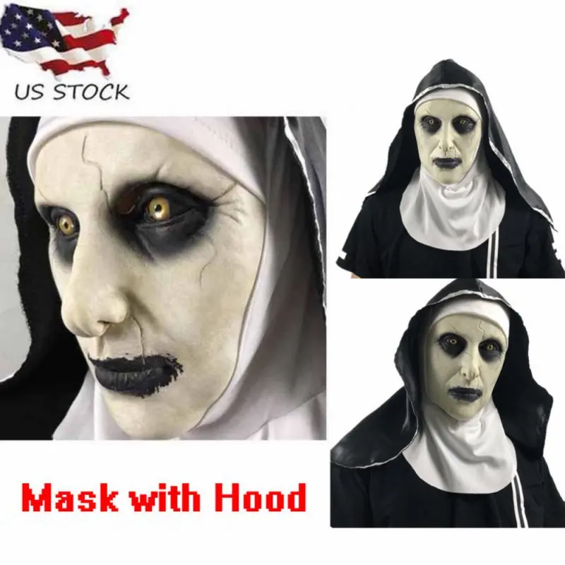 2019 Halloween Nun Mask Scared Female Ghost Headgear Nun Horror Mask Costume Valak Scary Latex Mask With Headscarf
2019 Halloween Nun Mask Scared Female Ghost Headgear Nun Horror Mask Costume Valak Scary Latex Mask With Headscarf