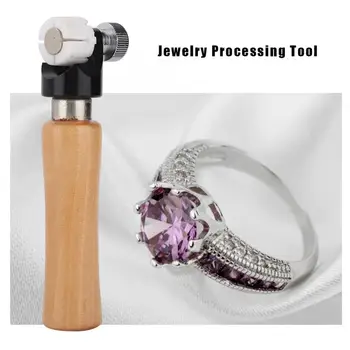 Ring Inlaying Fixture Tool Wood Handle Ring Jewelry Clamp Setting Set Gold Jewelry Processing Fixing Tool for Jewelers Making