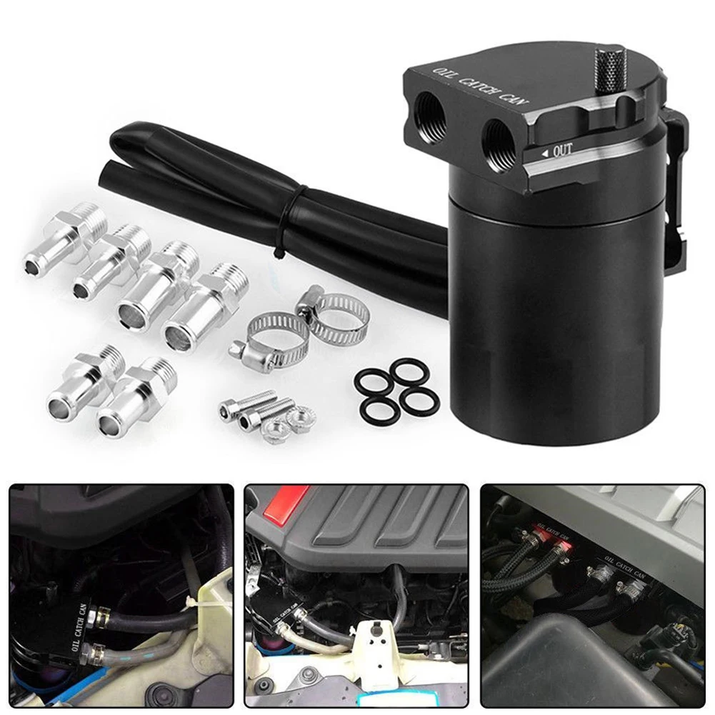 Aluminum Oil Breather Catch Can Baffled Petrol Diesel Turbo Tank Reservoir Filter Kits 300mL with 10/14mm Fittings
Aluminum Oil Breather Catch Can Baffled Petrol Diesel Turbo Tank Reservoir Filter Kits 300mL with 10/14mm Fittings