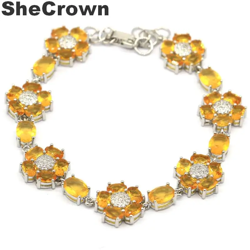 28x14mm Classic Created Golden Citrine White CZ Present Silver Bracelet 7.0-8.0in"
28x14mm Classic Created Golden Citrine White CZ Present Silver Bracelet 7.0-8.0in"
