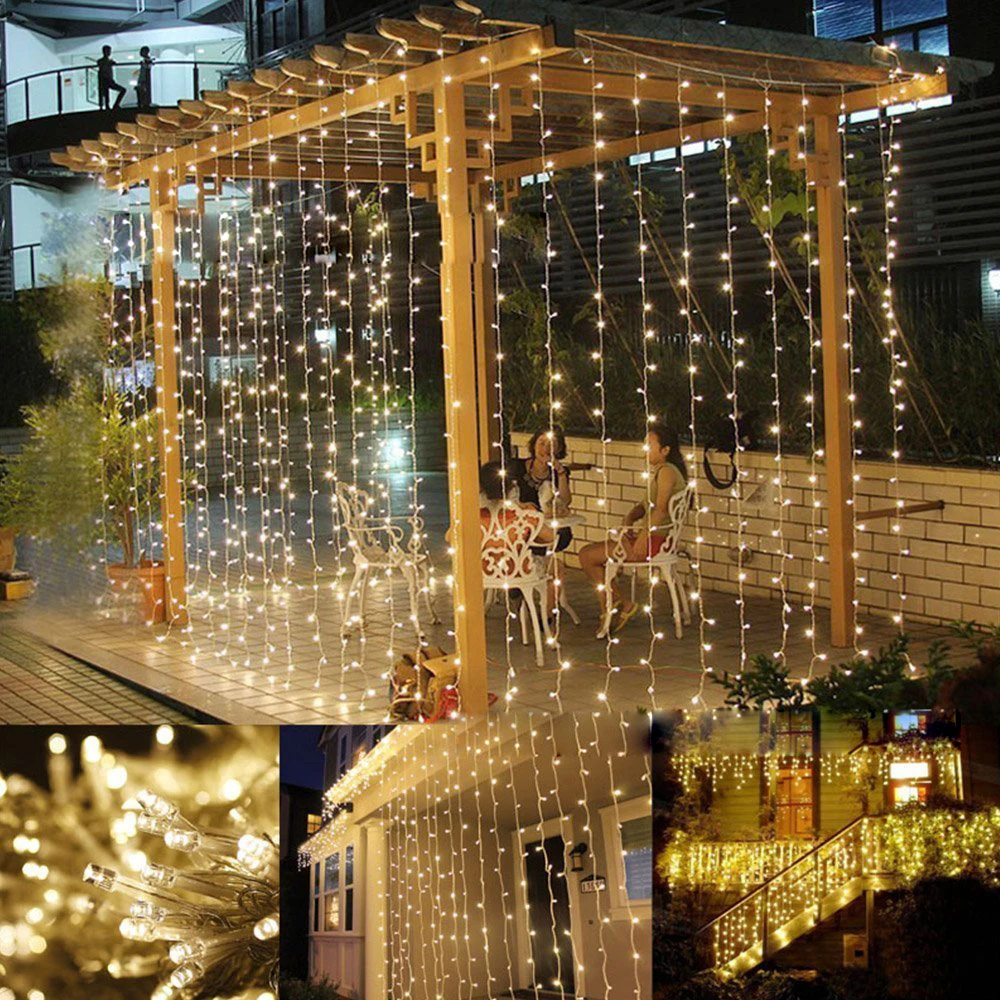 Fairy LED String Light 3x3m 300LEDs Curtain Light Icicle Christmas Garland Garden Light String Decoration with EU/US/AU/UK Plug
Fairy LED String Light 3x3m 300LEDs Curtain Light Icicle Christmas Garland Garden Light String Decoration with EU/US/AU/UK Plug