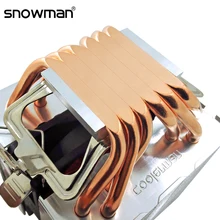 Boneco de neve 6 tubos calor cpu cooler rgb 90mm pwm 4pin pc silencioso para intel lga 775 1150 1151 1155 1366 amd am2 am3 am4 cpu ventilador de refrigeração(China)