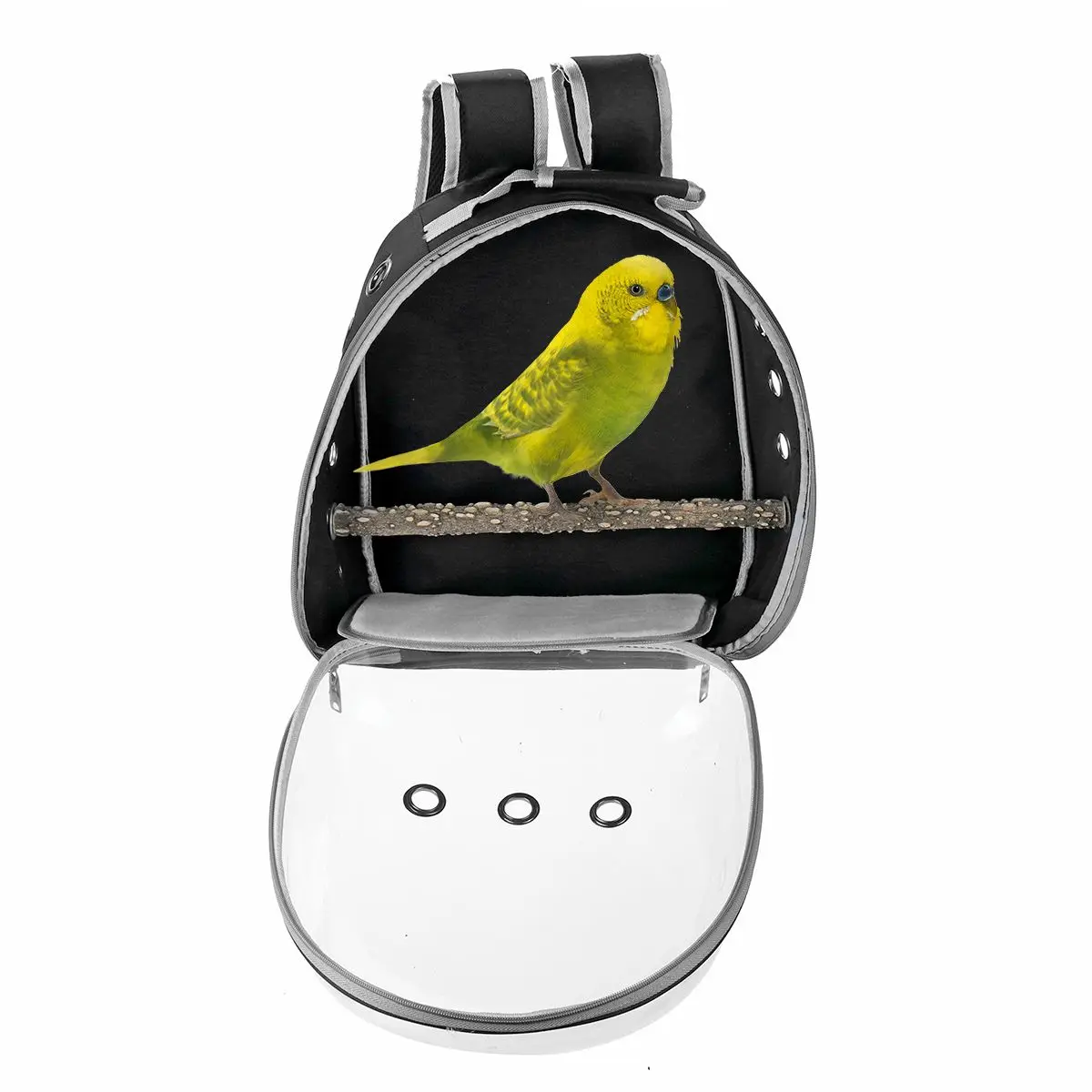 Outdoor Bird backpack With feeder Parrot Carriers Cage Parrot Bag With Wood Perch Pet Breathable Space Capsule Backpack