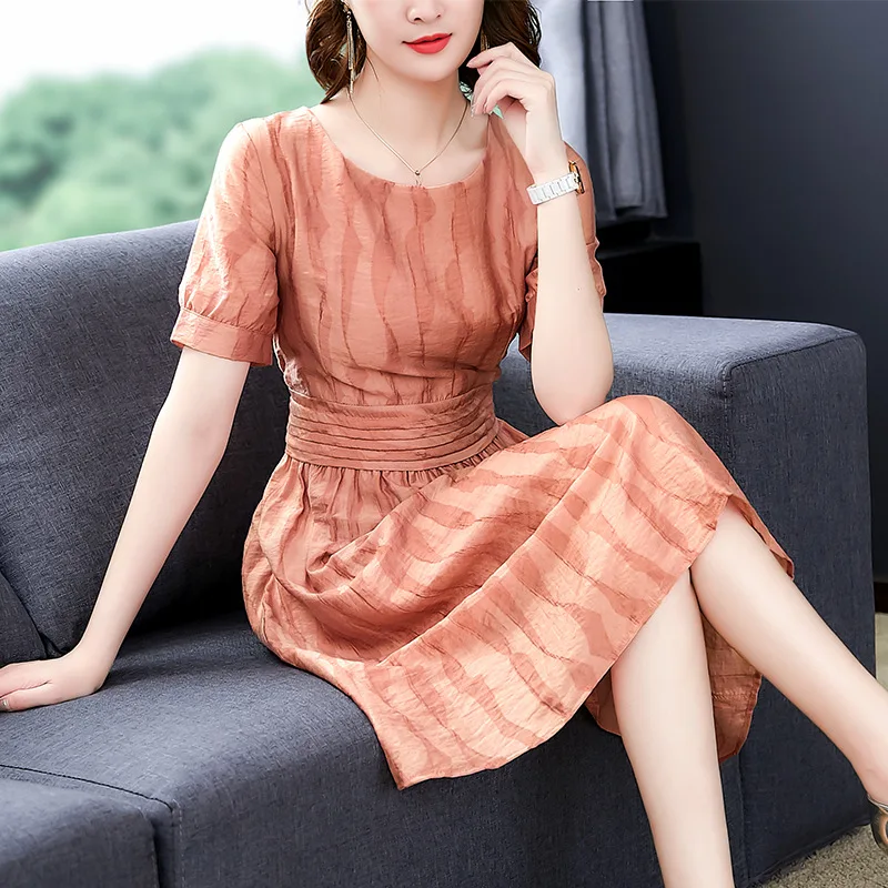 WOMEN'S Dress Simple Stripes Short-sleeve Dress Crew Neck Slim Fit Elegant A- line Medium-length Dress Summer 2019 New Style
WOMEN'S Dress Simple Stripes Short-sleeve Dress Crew Neck Slim Fit Elegant A- line Medium-length Dress Summer 2019 New Style