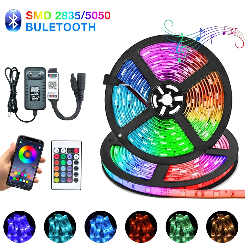 LED Strips Light RGB Bluetooth Iuces 5050 SMD 2835 Waterproof Flexible Lamp Tape Ribbon Diode DC12V 5M 10M 15M 20M Color Lights
LED Strips Light RGB Bluetooth Iuces 5050 SMD 2835 Waterproof Flexible Lamp Tape Ribbon Diode DC12V 5M 10M 15M 20M Color Lights