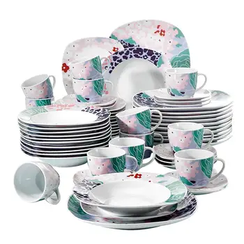 VEWEET OLINA 60-Piece Porcelain Ceramic Dinner Combi-Set with Cups Saucers Dessert Plates Soup Plates Dinner Plates Cutlery Set
VEWEET OLINA 60-Piece Porcelain Ceramic Dinner Combi-Set with Cups Saucers Dessert Plates Soup Plates Dinner Plates Cutlery Set