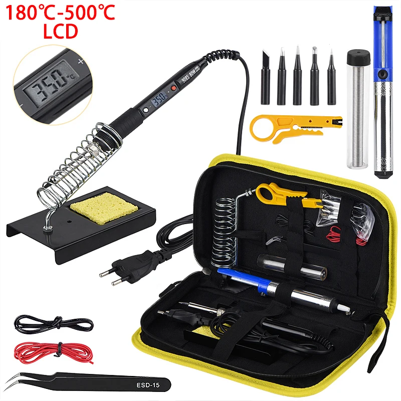 JCD LCD Soldering iron kits 80W adjustable temperature welding machine solder iron tool kit soldering tips Desoldering Pump 908S
JCD LCD Soldering iron kits 80W adjustable temperature welding machine solder iron tool kit soldering tips Desoldering Pump 908S