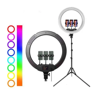 RGB Colorful Ring Light 18 inch 45 cm With Tripod Stand Phone Clip Holder Selfie Lamp Video Live Photography Lighting Ringlights
RGB Colorful Ring Light 18 inch 45 cm With Tripod Stand Phone Clip Holder Selfie Lamp Video Live Photography Lighting Ringlights