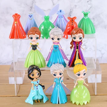 12Pcs/Lot Princess Princess Anna Elsa Tinker Bell Jasmine PVC Action Figure Dress Clothes Changeable Model Doll
12Pcs/Lot Princess Princess Anna Elsa Tinker Bell Jasmine PVC Action Figure Dress Clothes Changeable Model Doll