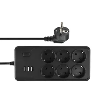 Smart Electrical Socket Extension Power Strip EU Plug 6AC Output Port 3USB Charger Adapter Surge Protection with Power Switch
Smart Electrical Socket Extension Power Strip EU Plug 6AC Output Port 3USB Charger Adapter Surge Protection with Power Switch