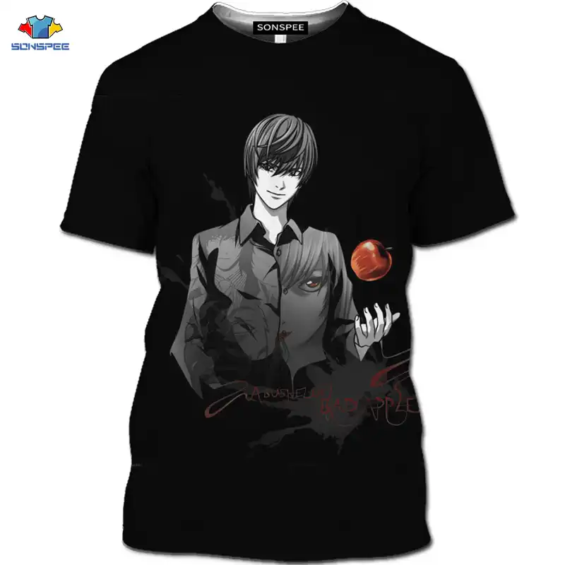 Sonspee デスノート Tシャツの男半袖 3d プリント Tシャツアニメホラー原宿コスプレ Tシャツヒップホッププルオムトップス G5 Gooum