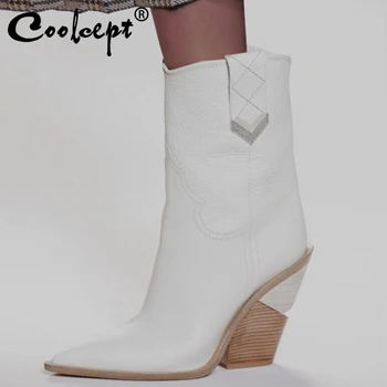 Coolcept Plus Size 33-46 Ankle Boots Woman Shoes Chunky Heeled Women's Fur Shoes Fashion Western Boots 2019 Brand Ins Style
Coolcept Plus Size 33-46 Ankle Boots Woman Shoes Chunky Heeled Women's Fur Shoes Fashion Western Boots 2019 Brand Ins Style