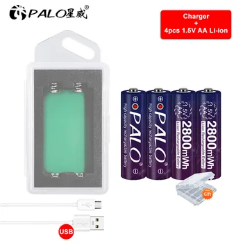 1.5V AA rechargeable battery lithium Li-ion ion batteries 2800mwh and USB Fast smart charger
1.5V AA rechargeable battery lithium Li-ion ion batteries 2800mwh and USB Fast smart charger