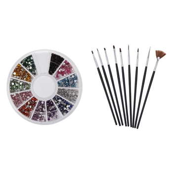 900 Pcs Nail Art Set Rhinestone Stone Metal Foil & 10 Pcs Brush Paintbrush Manicure Gel Nails Acrylic Nail Art
900 Pcs Nail Art Set Rhinestone Stone Metal Foil & 10 Pcs Brush Paintbrush Manicure Gel Nails Acrylic Nail Art