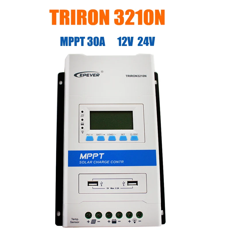 EPEVER TRIRON MPPT 30A Solar Charge Controller 12V 24V Auto Black-light LCD Modular Solar Regulator Negative Grounding
EPEVER TRIRON MPPT 30A Solar Charge Controller 12V 24V Auto Black-light LCD Modular Solar Regulator Negative Grounding