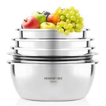 Stainless steel basin set thick round round kitchen egg beater and noodle sink drain basket leak soup bowl
Stainless steel basin set thick round round kitchen egg beater and noodle sink drain basket leak soup bowl