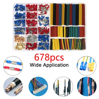 678Pcs Car Wire Electrical Set Terminals&Heat Shrink Tube Set Connectors Heat Shrink Tube Fitting For Cars,Vans,Motor Homes
678Pcs Car Wire Electrical Set Terminals&Heat Shrink Tube Set Connectors Heat Shrink Tube Fitting For Cars,Vans,Motor Homes