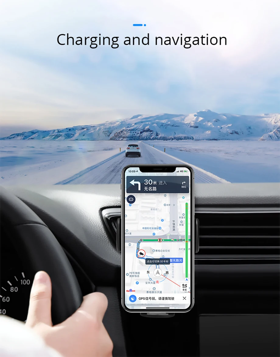 BONOLA Automaitc Fast Wireless Car Charger for iPhoneXsMaxXr8 Robot Arm Car Wireless Charger for Samsung S10S9 Huawei P30 pro (2)