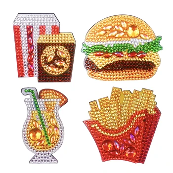 4pcs DIY Full Drill Diamond Burger Conveninently Simple Installation Fries Food Embroidery Fridge Magnets Decals
4pcs DIY Full Drill Diamond Burger Conveninently Simple Installation Fries Food Embroidery Fridge Magnets Decals
