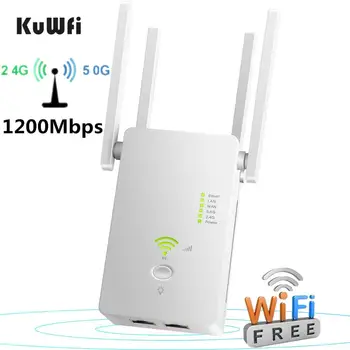 KuWFi 1200Mbps Wifi Repeater Dual Band Wireless 2.4G / 5G Wifi Extender AP Router Wifi Signal Amplifier With 4pcs Antennas
KuWFi 1200Mbps Wifi Repeater Dual Band Wireless 2.4G / 5G Wifi Extender AP Router Wifi Signal Amplifier With 4pcs Antennas