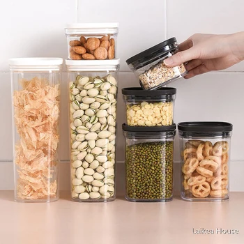 Kitchen Transparent Sealed Food Storage Box Plastic Sealed Cans Kitchen Storage Box Food Canister Clear Container 220/520ML
Kitchen Transparent Sealed Food Storage Box Plastic Sealed Cans Kitchen Storage Box Food Canister Clear Container 220/520ML