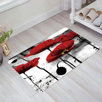 Ink Painting Poppy Flower Doormat Non-slip Rug Soft Bath Mats Bathroom Supplies Carpet Living Room 
Ink Painting Poppy Flower Doormat Non-slip Rug Soft Bath Mats Bathroom Supplies Carpet Living Room