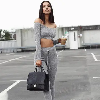 Womens Off Shoulder Two Piece Tracksuit Outfits Bodycon Sweatsuit Set Womens Two Piece Sweatpant Set Sport Tracksuit Outfit
Womens Off Shoulder Two Piece Tracksuit Outfits Bodycon Sweatsuit Set Womens Two Piece Sweatpant Set Sport Tracksuit Outfit