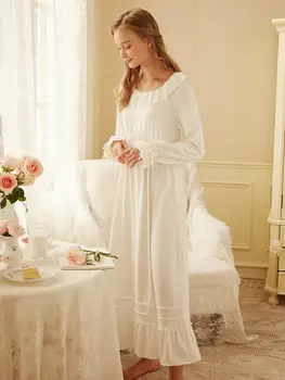 Rose Tree Free Shipping 2019 New Fall Princess Nightgown Women's Long Pajamas White and Pink Sleepwear Soft Modal Nightdress
Rose Tree Free Shipping 2019 New Fall Princess Nightgown Women's Long Pajamas White and Pink Sleepwear Soft Modal Nightdress