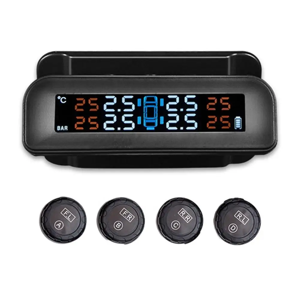 Solar Charging Car TPMS Tire Pressure Monitoring System HD Digital LCD Display Auto Alarm tool 4 external Sensor
Solar Charging Car TPMS Tire Pressure Monitoring System HD Digital LCD Display Auto Alarm tool 4 external Sensor