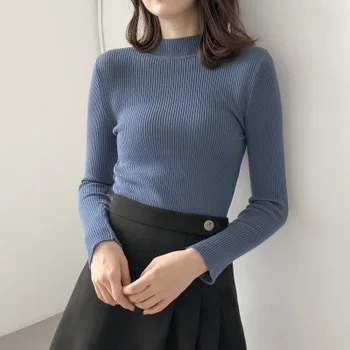 2020 WOMEN NEW autumn and winter wool bottoming shirt half-high collar long-sleeved knit shirt 
2020 WOMEN NEW autumn and winter wool bottoming shirt half-high collar long-sleeved knit shirt