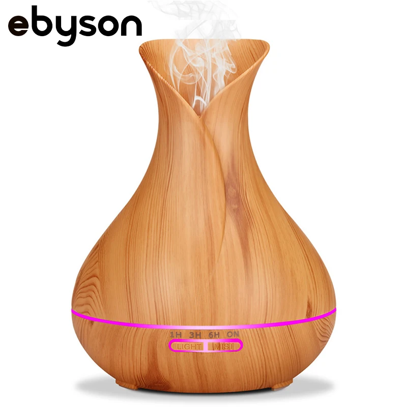 ebyson 400ml Aroma Essential Oil Diffuser Ultrasonic Air Humidifier with Wood Grain 7 Color Changing LED Lights for Office Home
ebyson 400ml Aroma Essential Oil Diffuser Ultrasonic Air Humidifier with Wood Grain 7 Color Changing LED Lights for Office Home