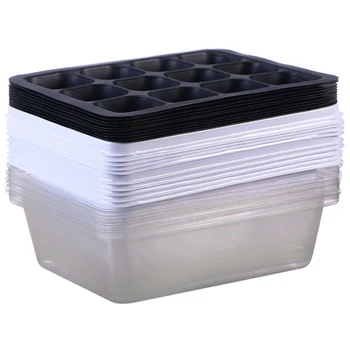 10 Pack Seedling Tray Seed Starter Tray With Dome And Base 12 Cells For Gardening Bonsai-White 
10 Pack Seedling Tray Seed Starter Tray With Dome And Base 12 Cells For Gardening Bonsai-White
