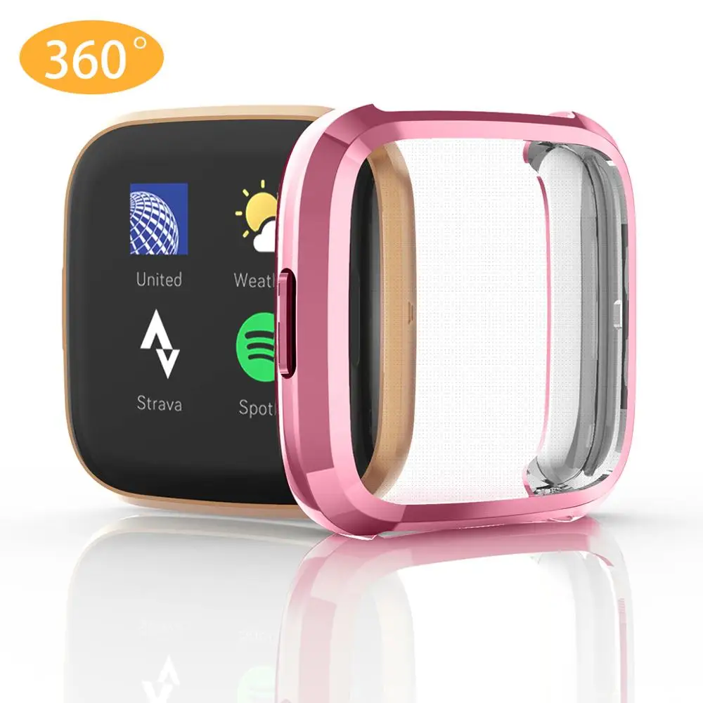 

360 Degree Full Coverage For Fitbit Versa 2 Screen Protector Case Plating Protective Cover For Fit Bit Versa 2 Watch Accessories