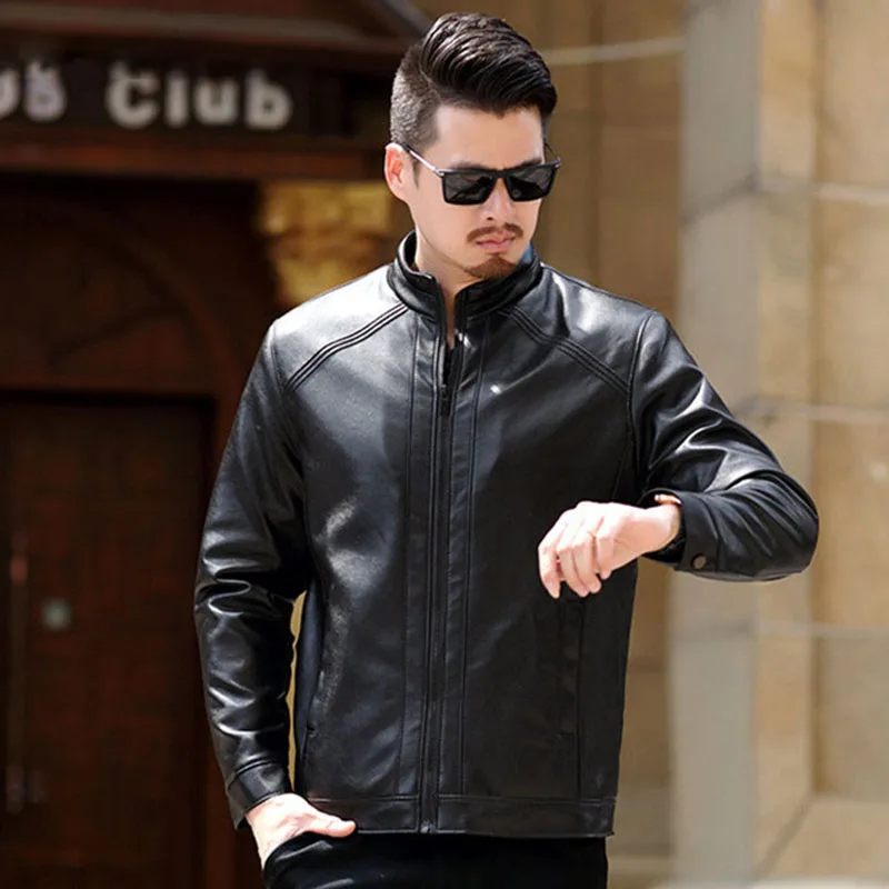 

Leather Jacket Men 2019 Fashion High Quality Vintage Black Male Coats Steam Punk Motorcycle Biker Jackets Plus Size 5XL Hot