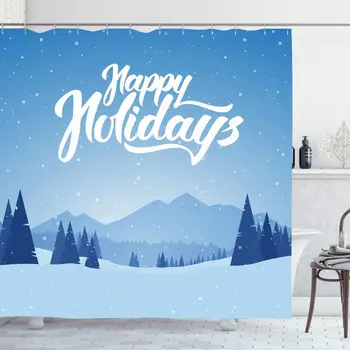 Shower Curtain Set with Hooks 72x78 Pine Blue Brush Mountains Winter Scenery Calm Cold Tree Lettering Snowy Holidays Merry
Shower Curtain Set with Hooks 72x78 Pine Blue Brush Mountains Winter Scenery Calm Cold Tree Lettering Snowy Holidays Merry