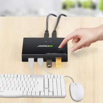 USB 2.0 KVM Switch Hub Box Selector Adapter 2 In 4 Out Switcher For PC Keyboard Mouse Monitor/DVR/Android Phones
USB 2.0 KVM Switch Hub Box Selector Adapter 2 In 4 Out Switcher For PC Keyboard Mouse Monitor/DVR/Android Phones