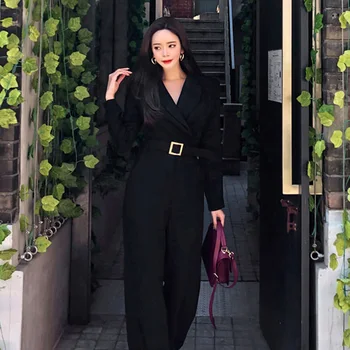 Office Lady Elegant Wide Leg Jumpsuits Women Autumn Solid Color Rompers Belted Waist Office Wear Playsuits Long Pants Overalls
Office Lady Elegant Wide Leg Jumpsuits Women Autumn Solid Color Rompers Belted Waist Office Wear Playsuits Long Pants Overalls