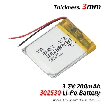 Supply lithium battery lithium polymer Rechargeable battery 302530 200 mah 3.7 V For MP3 MP4 MP5 GPS PSP MID Bluetooth Headset
Supply lithium battery lithium polymer Rechargeable battery 302530 200 mah 3.7 V For MP3 MP4 MP5 GPS PSP MID Bluetooth Headset