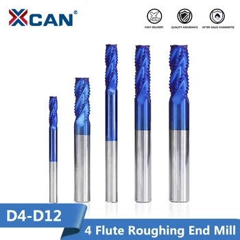 XCAN 1pc 4mm-12mm Nano Blue Coating Roughing End Mill 4 Flute Spiral Carbide End Mill CNC Router Bit End Milling Cutter
XCAN 1pc 4mm-12mm Nano Blue Coating Roughing End Mill 4 Flute Spiral Carbide End Mill CNC Router Bit End Milling Cutter